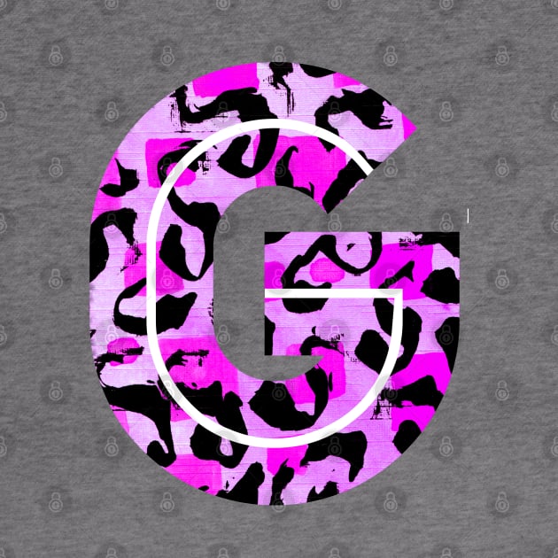 Abstract Letter G Watercolour Leopard Print Alphabet by Squeeb Creative